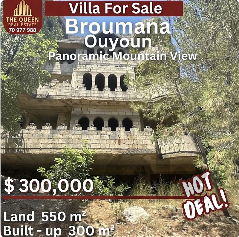 villa for sale ouyoun broumana