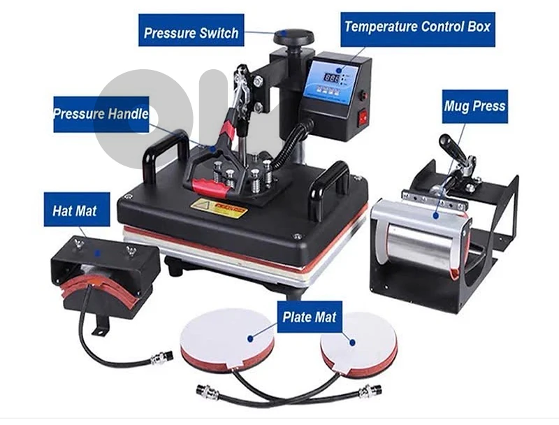 مكبس حراري heat press combo 5 in 1