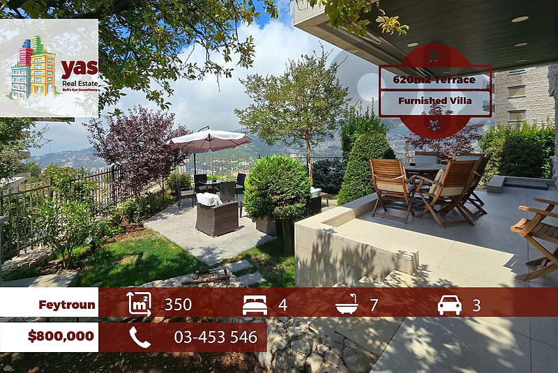 Feytroun 350m2 | 620m2 Land | Furnished Villa | High End | DA