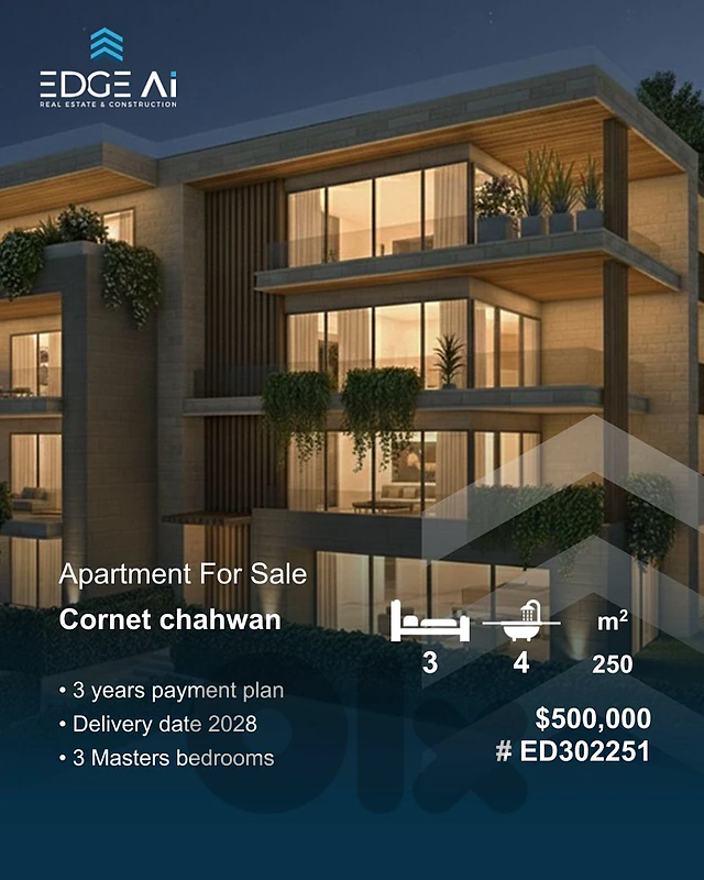 Apartment For Sale | Cornet chahwan

Ref: #ED302251