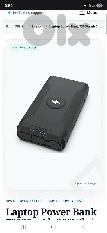 Laptop Power Bank

72000mAh 266Wh USB-C 60W | DELEVERY AVAILABLE