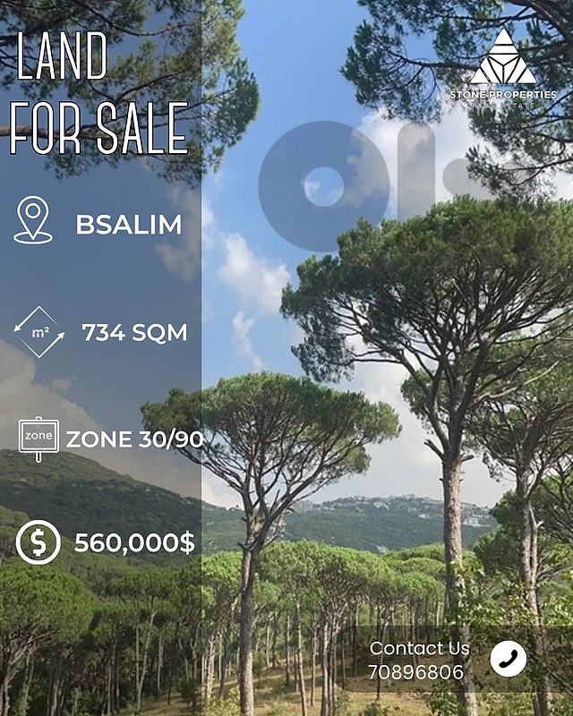 Prime Location Land for sale Bsalim | أرض للبيع بصاليم