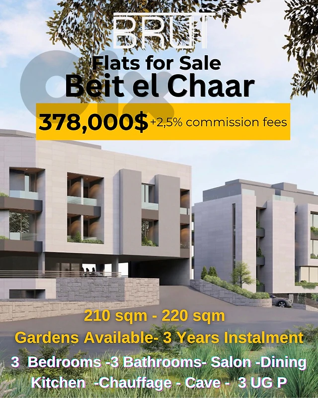 Under Construction Luxurious apartments for sale in beit el Chaar