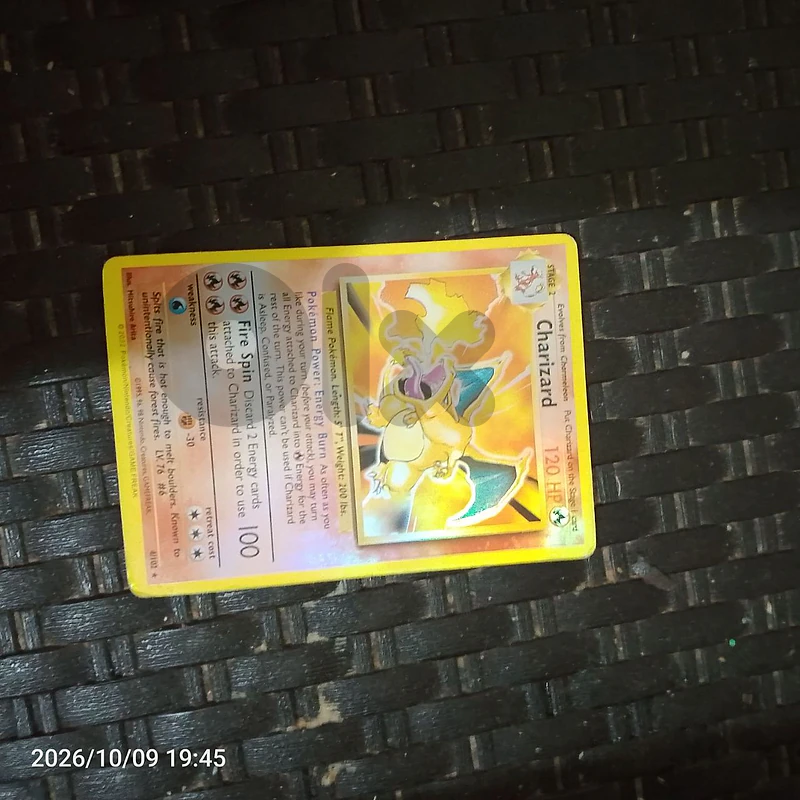 holo Charizard og not in bad condition
