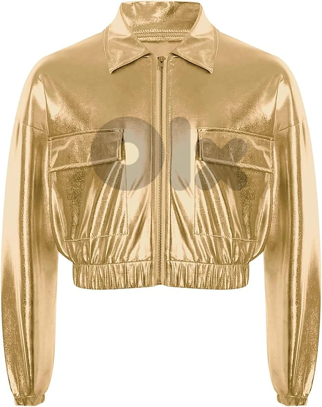 gold leather jacket
