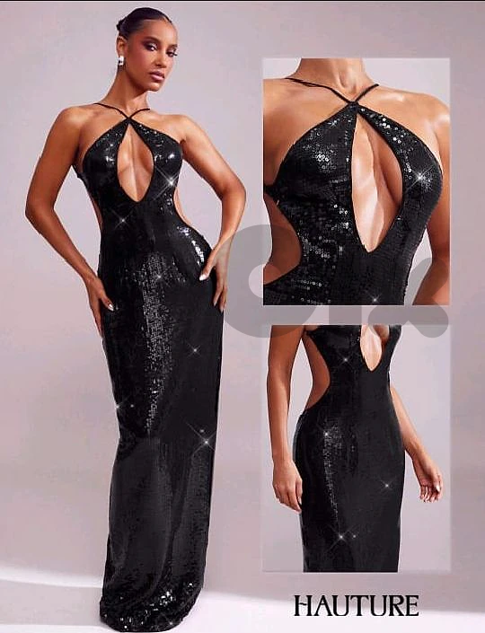 sequin evening dress