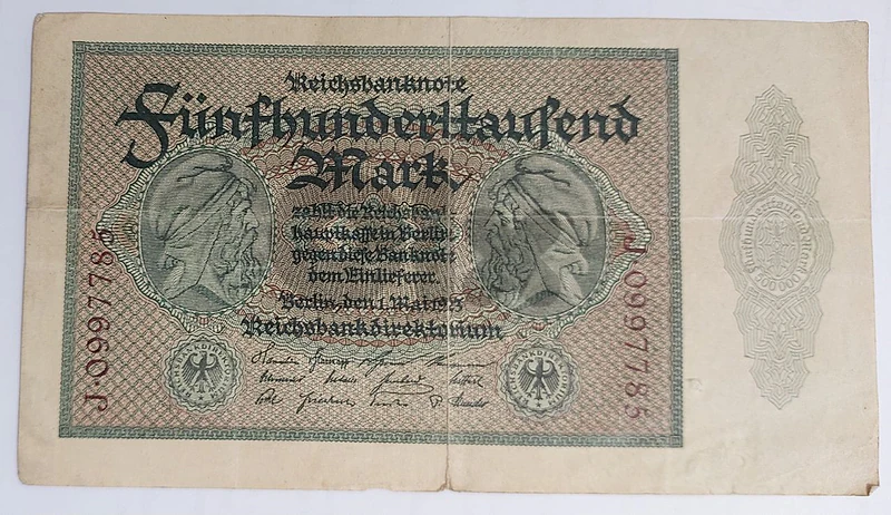 500,000 Mark German Reichsbanknote year 1923