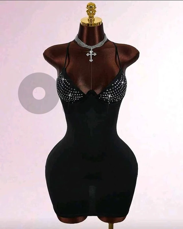 strass black dress