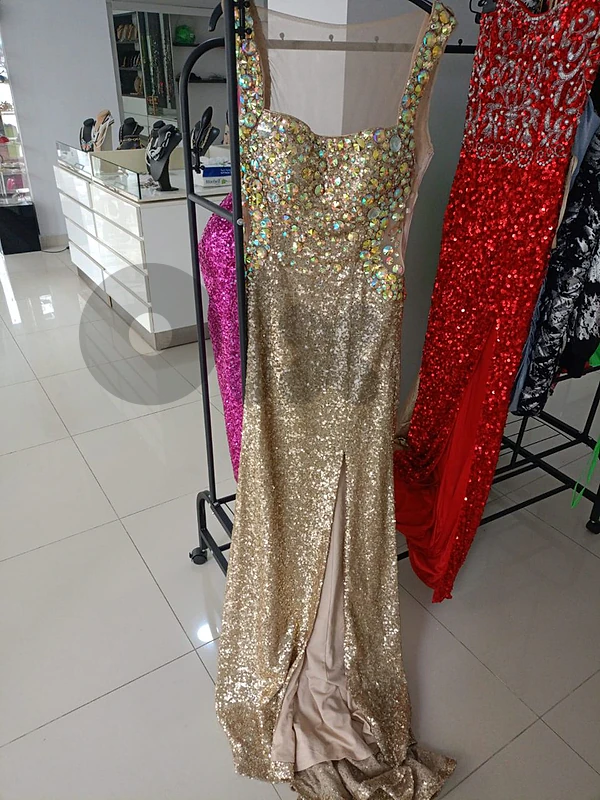 gold dress
