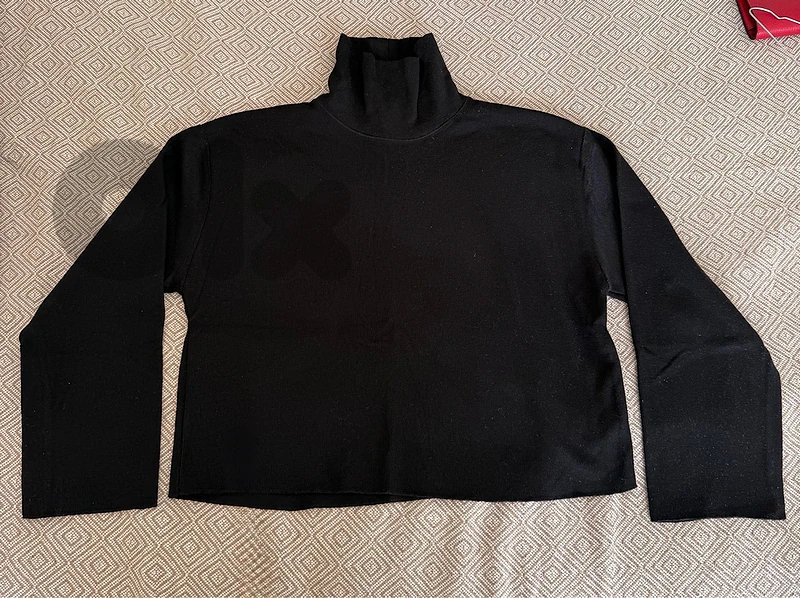 zara High-Neck Long-Sleeve Knit Sweater