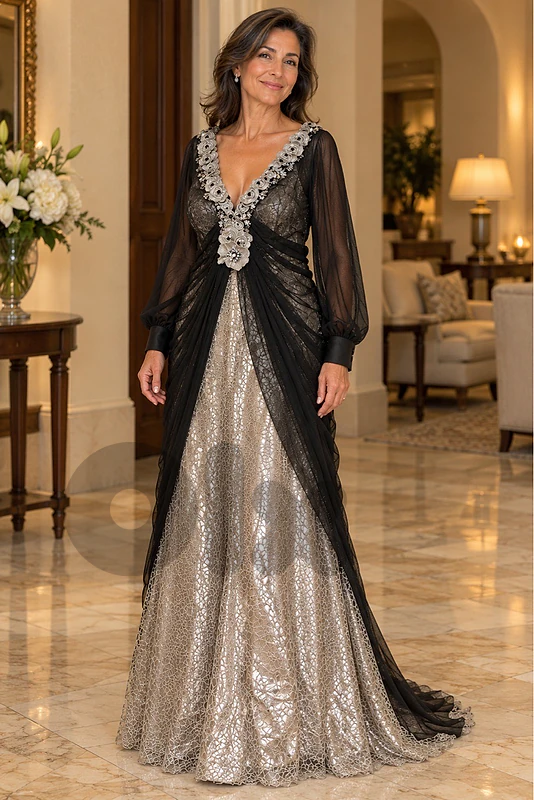 Elegant Evening Gown – Size 46 –