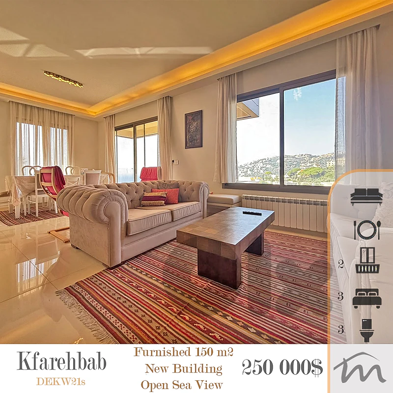 Kfarehbab | Signature | Furnished 150m² Apt | Open Sea View | New BLDG Kfarehbab | Signature | Furnished 150m² Apt | Open Sea View | New BLDG