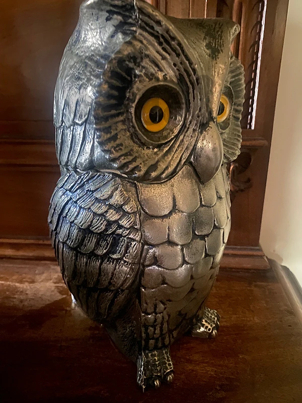 Art deco era silver owl ice bucket