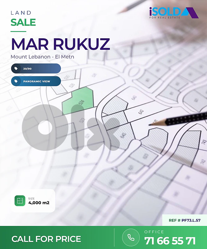 Land + View For Sale in Mar Rukuz - أرض للبيع في مار روكز