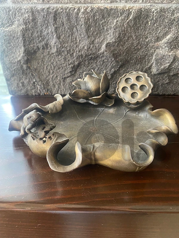 Antique japanese Meiji era bronze ashtray