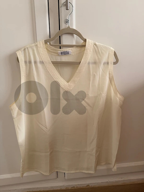 V-Neck Sleeveless Silk Top