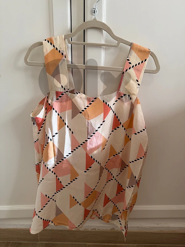 Geometric Print Square-Neck Tank Top