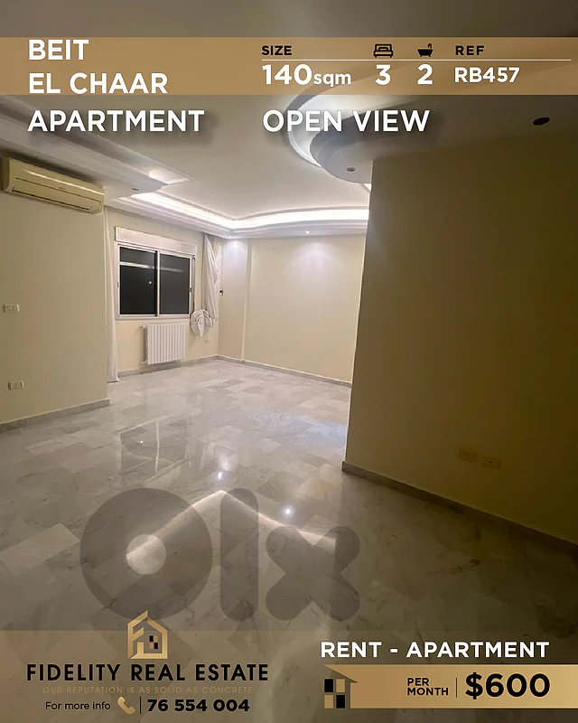 Apartment for rent in Beit El Chaar RB457 شقة  للإيجار في بيت الشعار