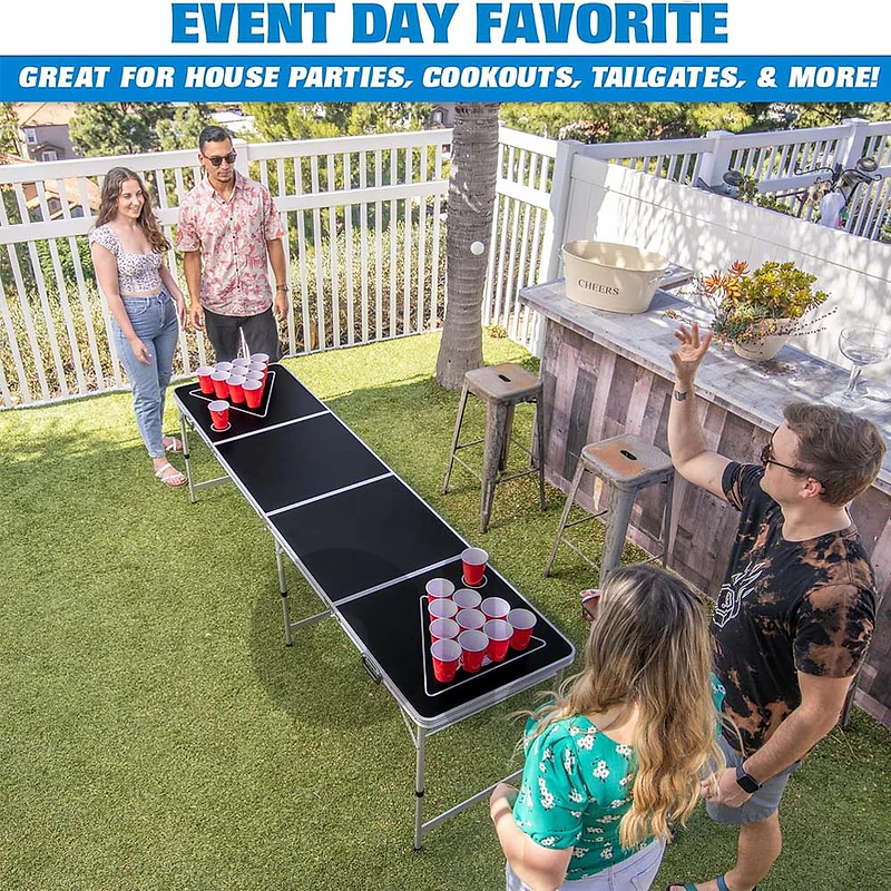 CRIVIT 2.4m Folding Multi-Purpose Table – Party Game, Picnic, Camping