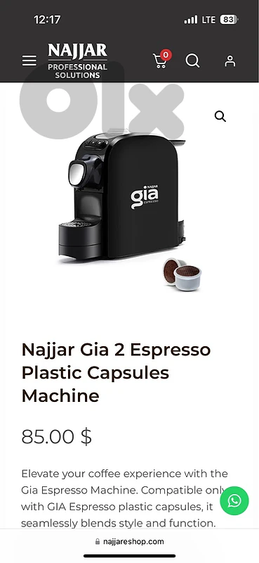 gia 2 espresso plastic capsules machine