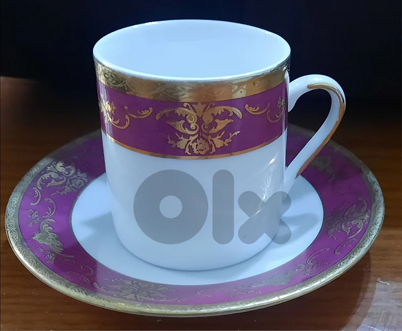Coffee cups. Gold and Purple color. 10 pieces فناجين قهوى