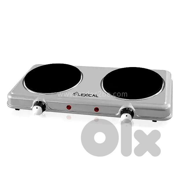 Lexical 2000W Double Electric Stove — 2-Burner Cooktop, 5 Adjustable