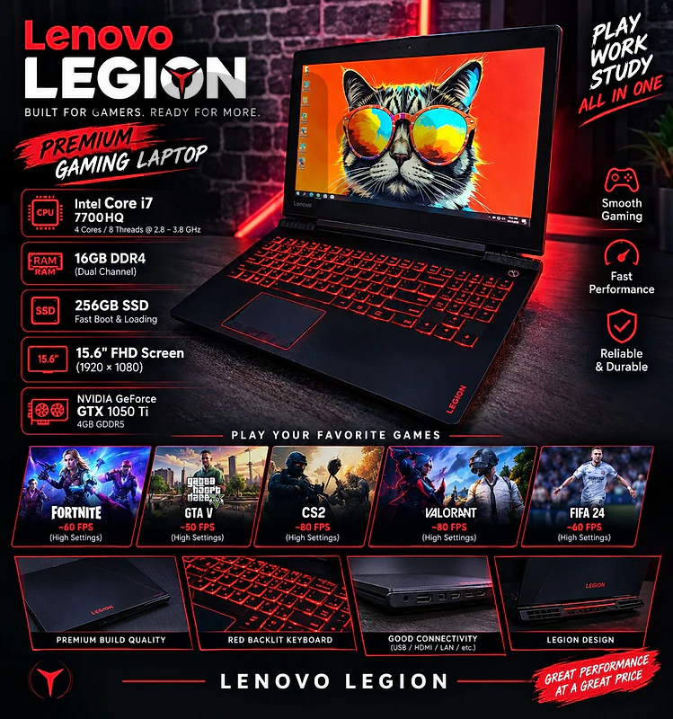 Lenovo legion excellent condition & performance