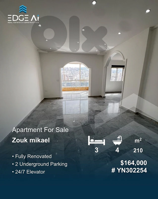 Apartment For Sale | Zouk Mikael
Ref: #YN302254