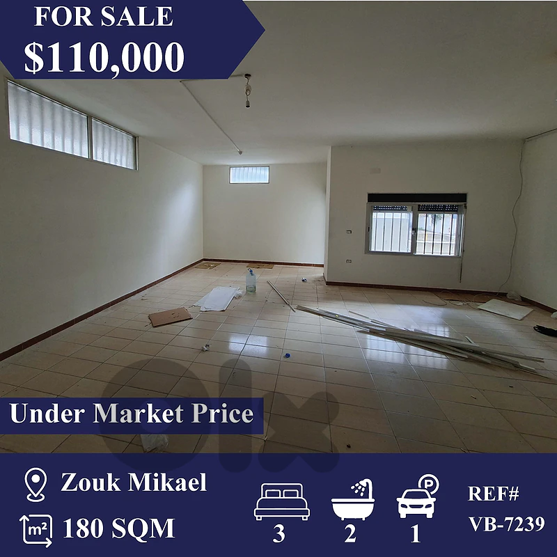 Vb-7239 Apartment for sale in Zouk Mkayel شقة للبيع في ذوق مكايل