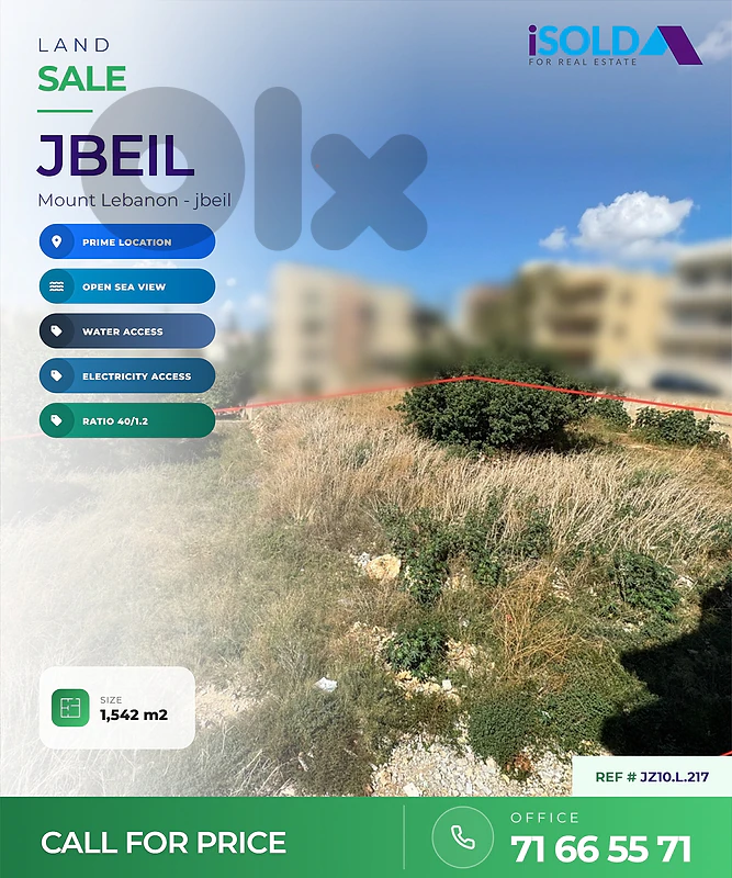 Land + Seaview for Sale in Jbeil - أرض للبيع في جبيل