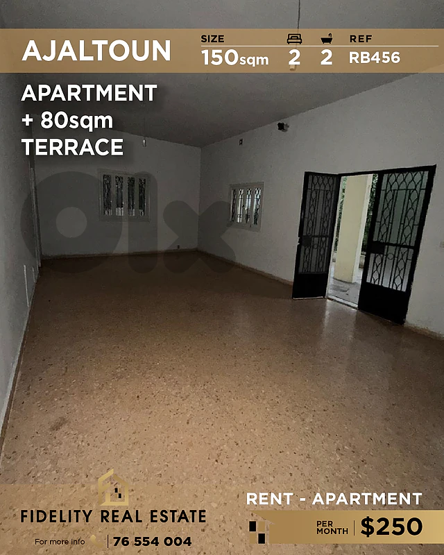 Apartment for rent in AJaltoun RB456 شقة  للإيجار في عجلتون