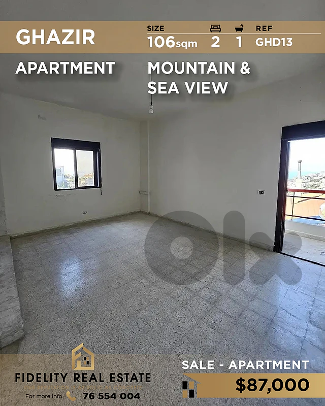 APartment for sale in Ghazir GHD13 شقة للبيع في غزير