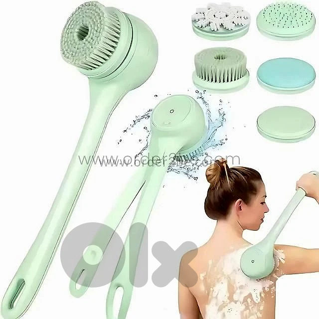 Rechargeable Rotating Shower Brush – Dual-Speed, 4 Heads & Long