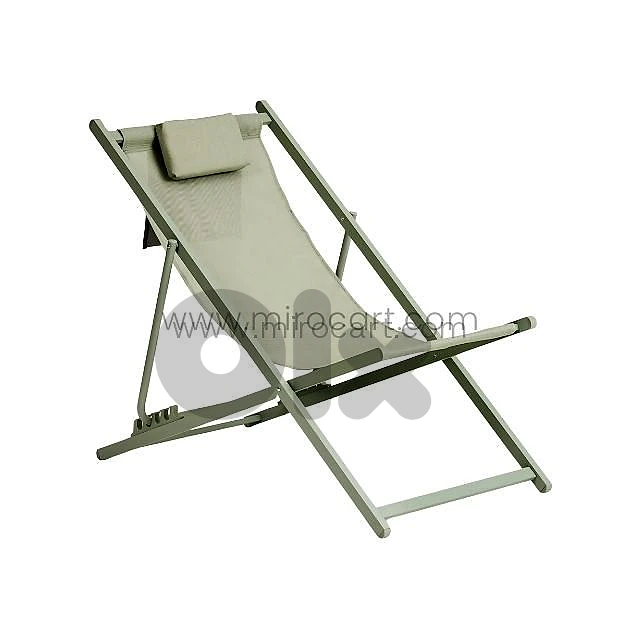 Foldable Beach Sun Lounger with Organizer – 4-Way Adjustable &