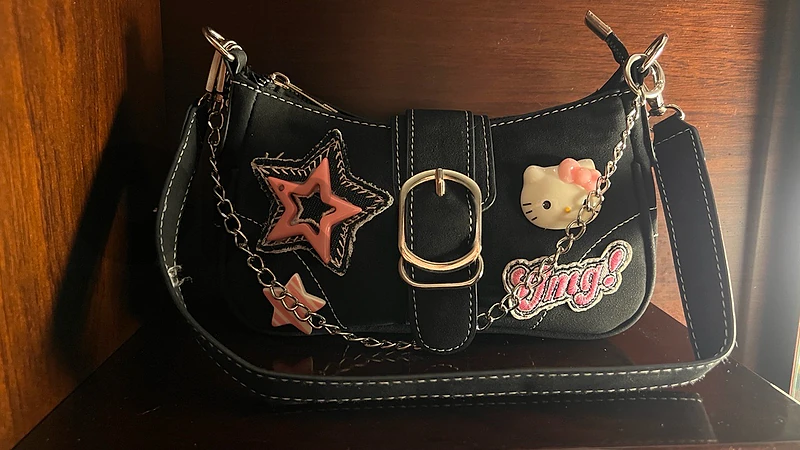 Black Y2K Angel & Hello Kitty Shoulder Bag Black Y2K Angel & Hello Kitty Shoulder Bag