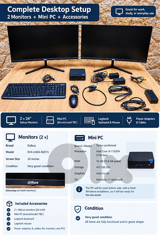 Complete PC Setup: Beelink Core i5, 16GB RAM,SSD,Screens & Accessories Complete PC Setup: Beelink Core i5, 16GB RAM,SSD,Screens & Accessories