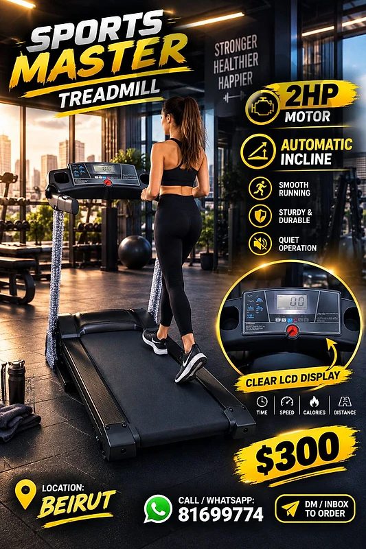 sports master treadmill 2hp motor power automatic incline
