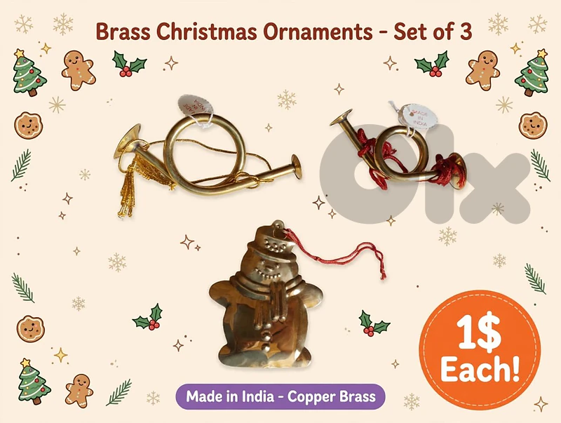 copper Christmas decorations 1$ each