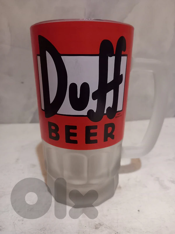 Frosted Simpsons Duff Beer  Mug,   Glass