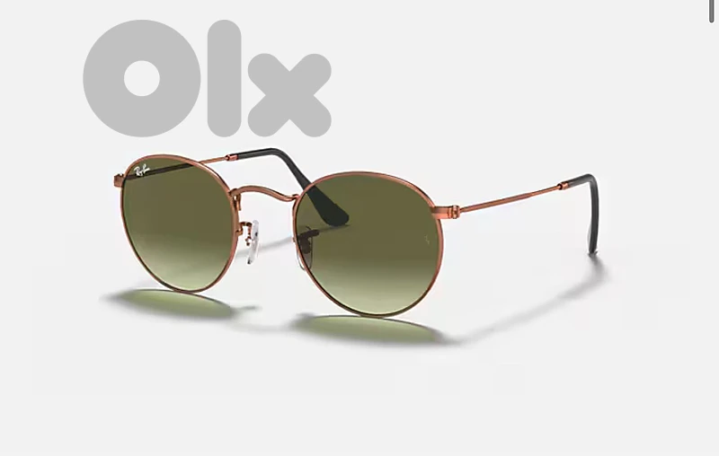 Rayban Bronze-Copper Round Metal Sunglasses - Men