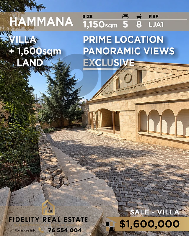 Villa for sale in Hammana LJA1 فيلا فاخرة للبيع في حمانا