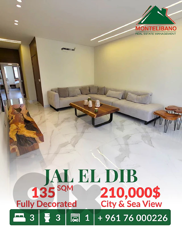Brand New 135 sqm Apartment For Sale in Jal El Dib جل الديب