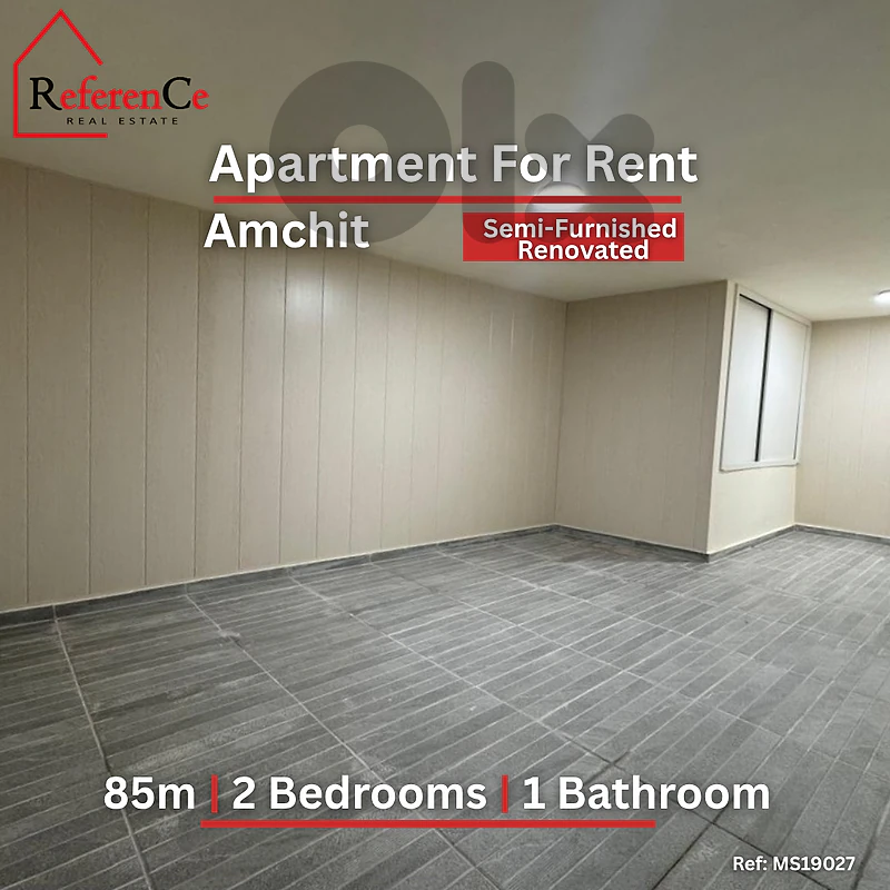 Renovated apartment for Rent in Amchit شقة منفوضة في عمشيت