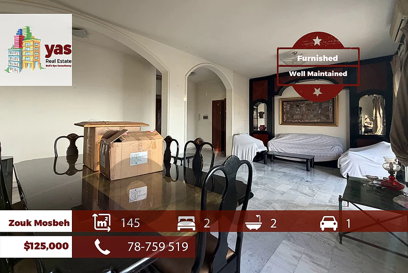 Zouk Mosbeh 145m2 | Furnished | Well Maintained | Calm Area | EH/NM