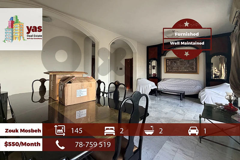 Zouk mosbeh 145m2 | Rent | Furnished | Prime Location | City View|EH/N