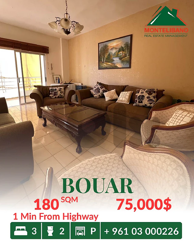 180 sqm Apartment For Sale in Bouar بوار