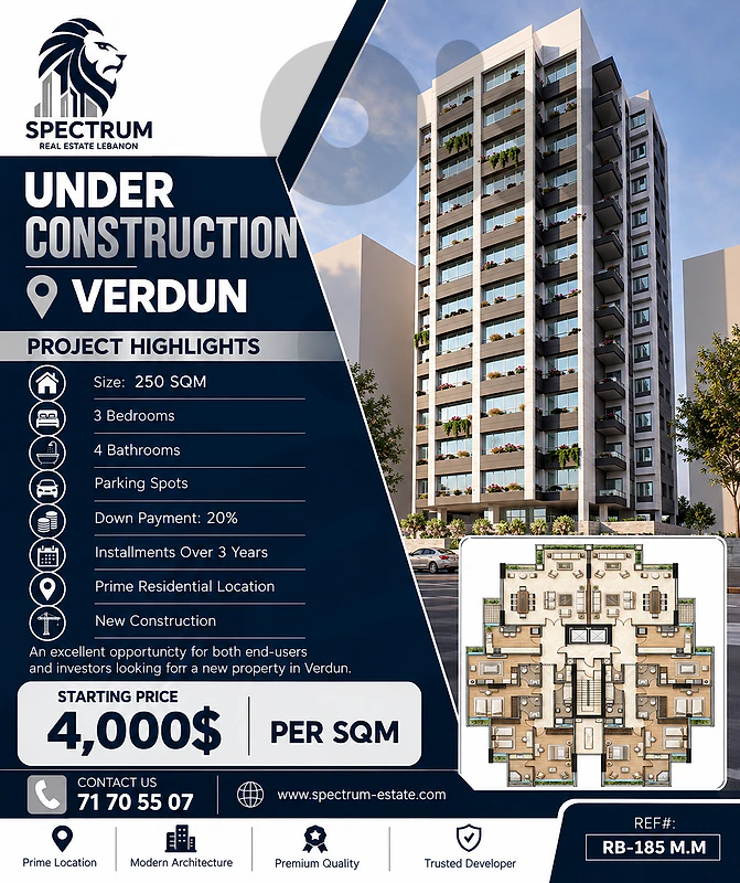 UNDER CONSTRUCTION IN VERDUN PRIME | 250SQ | RB-185 M.M