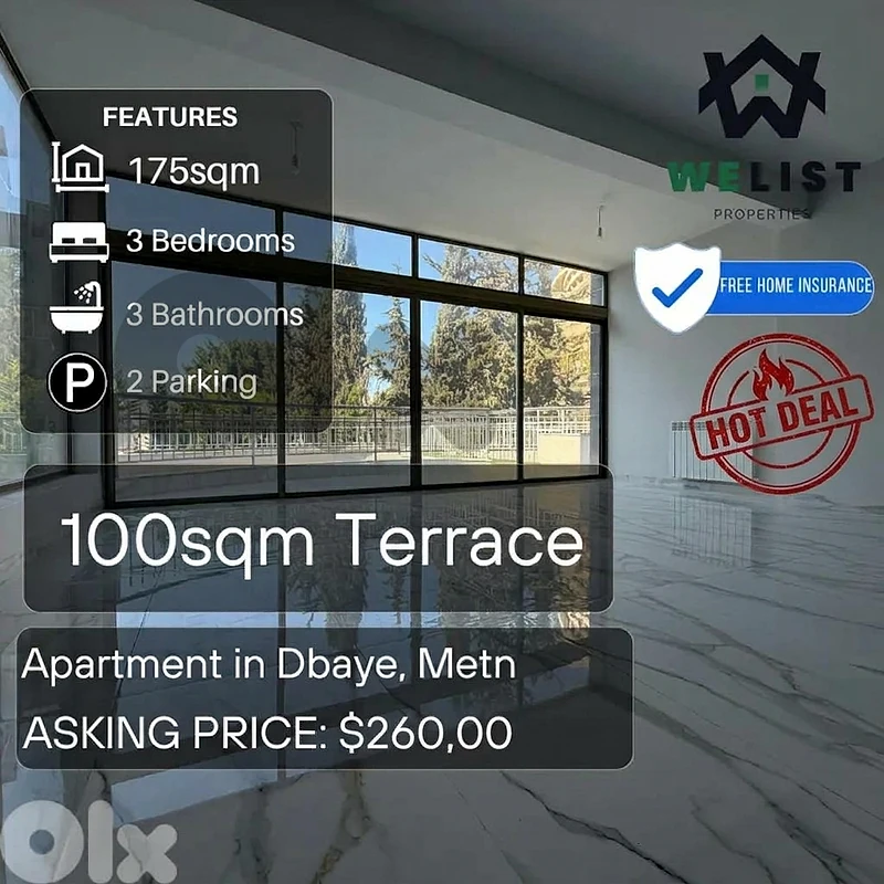Apartment for sale in Dbayeh شقة للبيع في منطقة ضبية