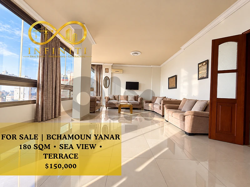 180 SQM Apartment for Sale in Bchamoun Yanar, Aley | Sea View
