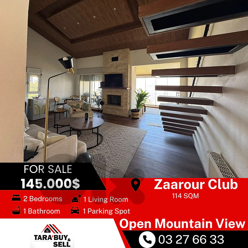 Chalet Fully Furnished + Private Garage for sale in Zaarour Club